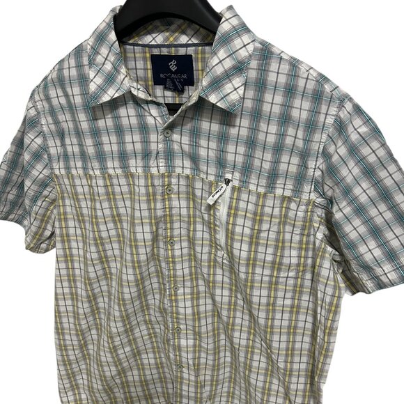 Rocawear Classic Short Sleeve Button Up Shirt Checkered Men's Size 3XL - Picture 2 of 6